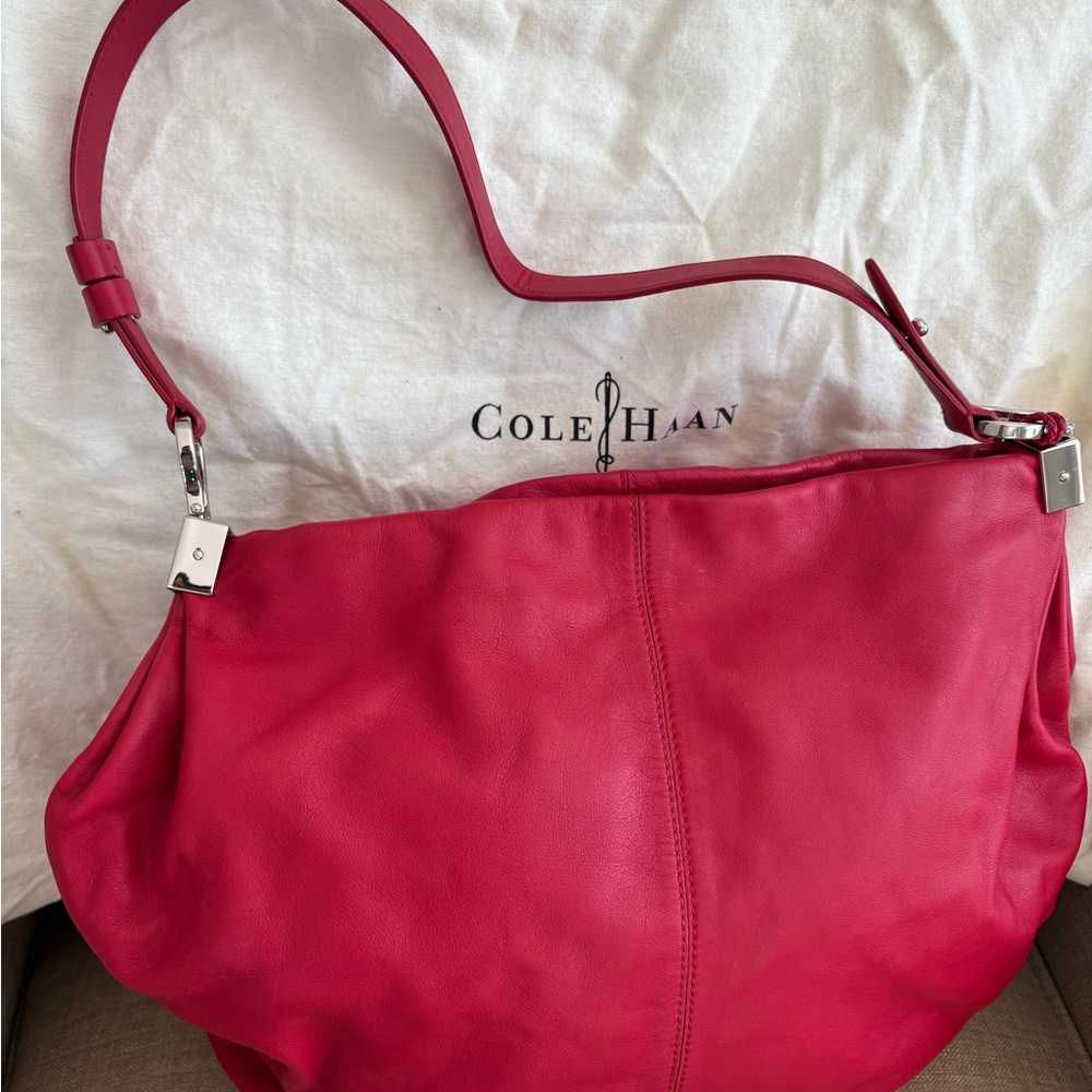 Cole Haan Bethany Genevieve Red Napa Leather shoulder bag